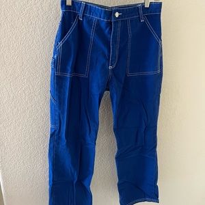 Zara blue cropped cargos